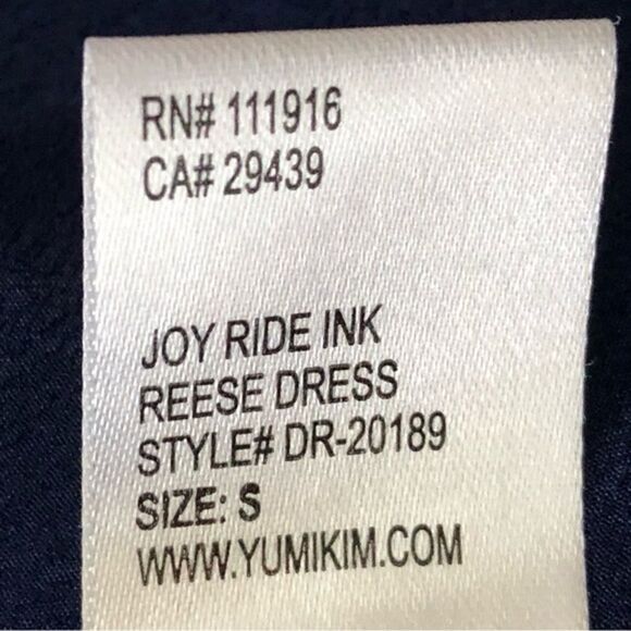YUMI KIM Reese navy Floral Mini Ruffle dress bell sleeve Large NWT - Picture 8 of 15